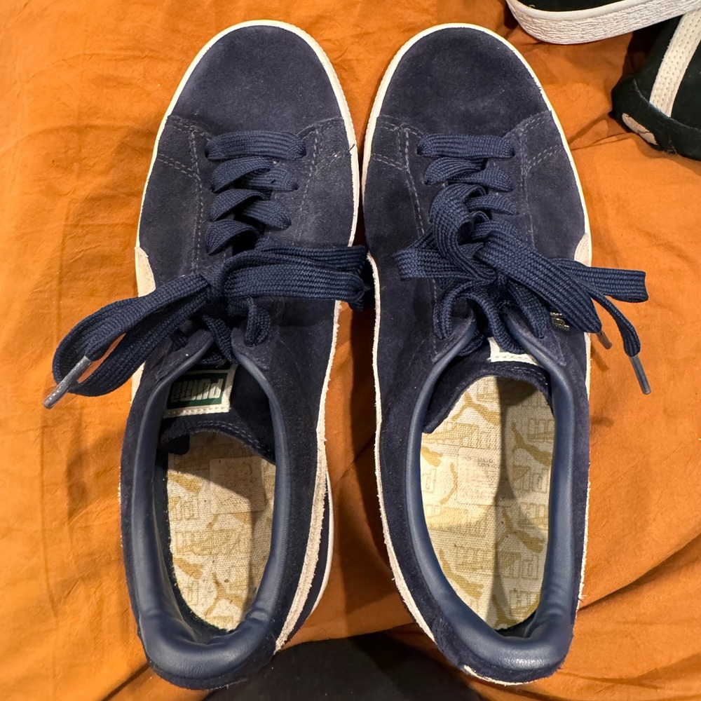 Puma suedes.